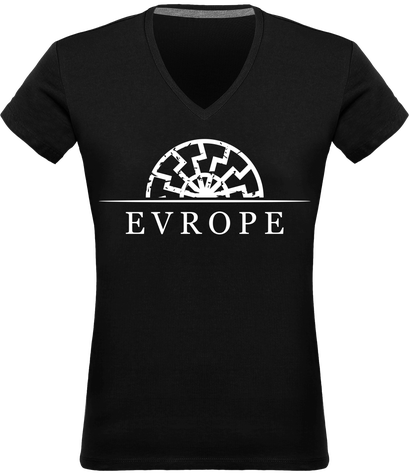 Tshirt noir EVROPE col en V [FEMME]