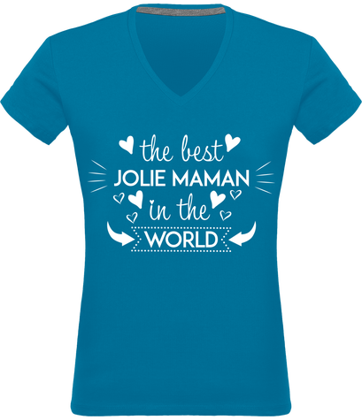 Tee Shirt Col V Jolie Maman White