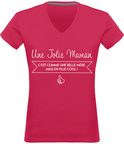 Tee Shirt col V Jolie Maman Cool White