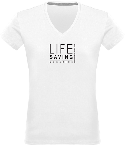 Tee-shirt femme classique blanc, logo noir 