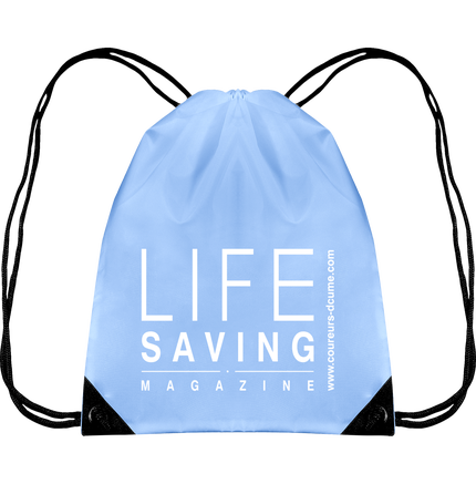 Sac à dos couleur avec cordelettes, logo blanc