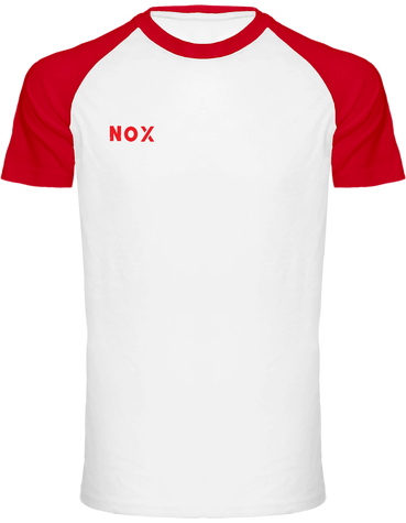 T-Shirt Manche Courte Logo/Epaules/Col Rouge