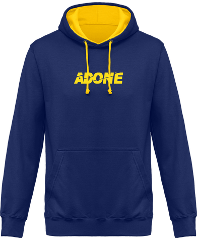 Sweat A Capuche Bleu Jaune Adone Basique