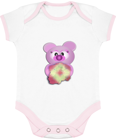 Body bébé fille et le petit ours rose