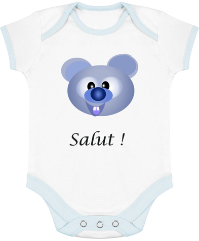 body bébé garçon et petit ourson bleu