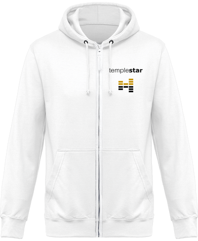 Sweat Shirt Zippé Capuche MIXTE Blanc
