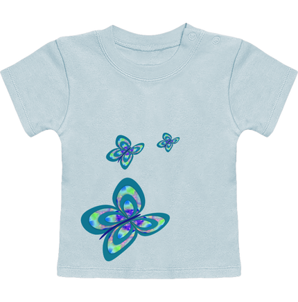 T-Shirt Bébé Manches Courtes. Papillons création Farandol'ART