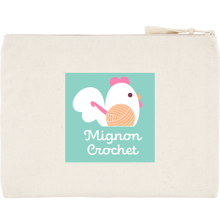 Trousse coton recyclé logo Mignon Crochet