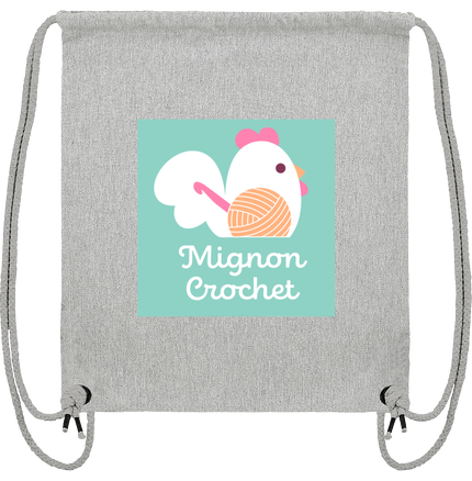 Sac à dos, bretelles cordon en matière tissée recyclée logo Mignon Crochet