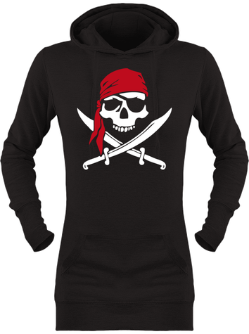 Pirate Jolly Roger Sweat Long à Capuche Femme