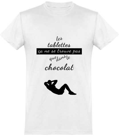 Les tablettes ça ne se trouve pas que dans le chocolat logo noir - T-Shirt col Rond Homme