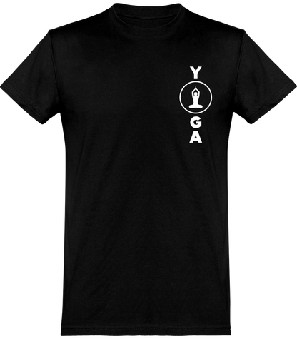Yoga logo blanc - T-Shirt col Rond Homme