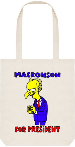 Sac tote bag caricature Macron Simpson