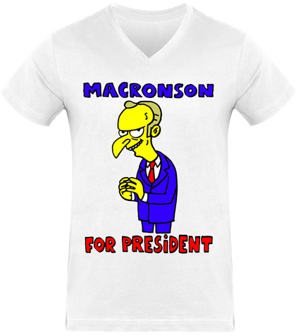 Tee shirt homme caricature Macron président parodie Simpson
