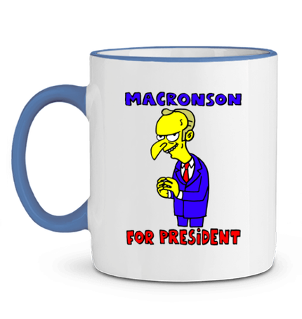 Mug humour Macron président parodie Simpson