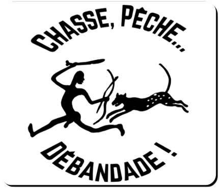 Tapis de souris humour rupestre chasse pêche 