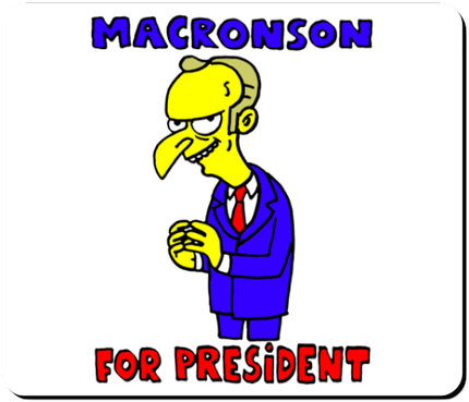 Tapis de souris humour caricature Macron président Simpson
