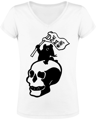 T-shirt femme anarchiste rat tête de mort