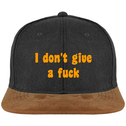 Casquette plate en daim : I don't give a fuck 