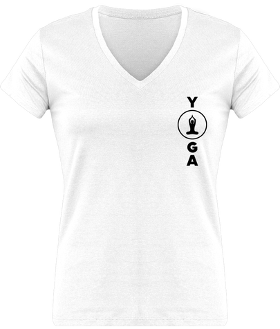 Yoga logo noir - T-Shirt col V Femme