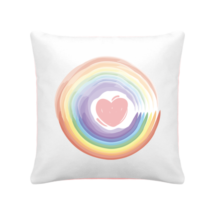 Coussin bicolore arc-en-ciel love