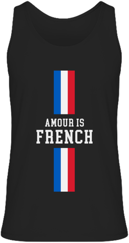 Amour is french débardeur unisexe Logo en blanc Amourisfrench.com