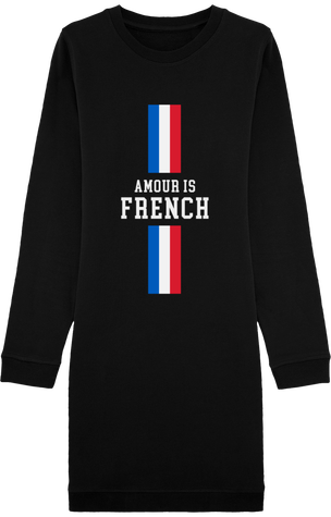 Sweat shirt premium broderie Amour is french Femme Bleu blanc rouge Amourisfrench.com 