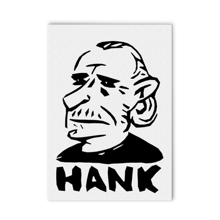 Toile imprimée caricature Hank Charles Bukowski