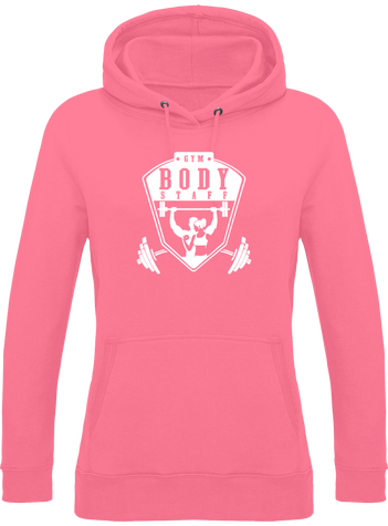 Sweat à Capuche Unicolor Femme - Body Staff Gym - Logo White