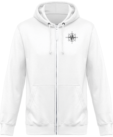 Sweat zip à capuche pour homme blanc