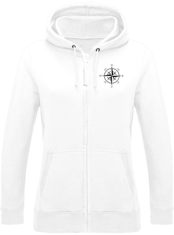 Sweat zip à capuche pour femme blanc
