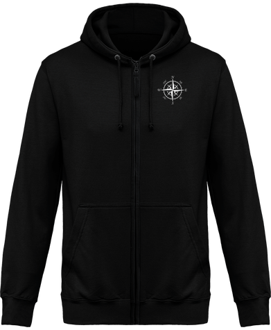 Sweat zip à capuche pour homme noir