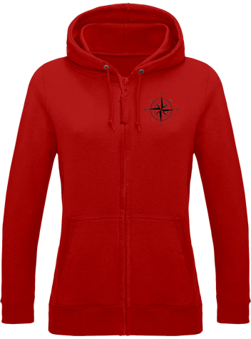 Sweat zip à capuche Femme rouge