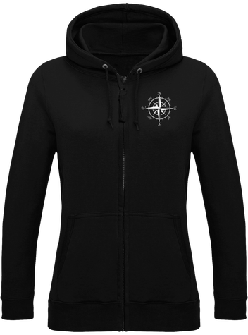 Sweat zip à capuche pour femme noir