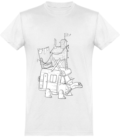 Camping car et tortue dessin original 