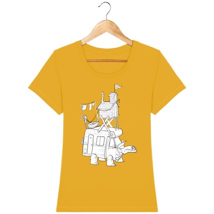 T shirt camping car tortue femme coton bio 