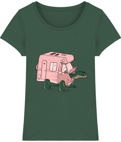T-shirt Tortue et le camping car rose
