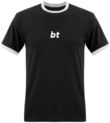 T-shirt BT noir à bordures blanches pour homme