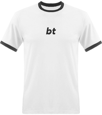 T-shirt BT blanc à bordures noires pour homme