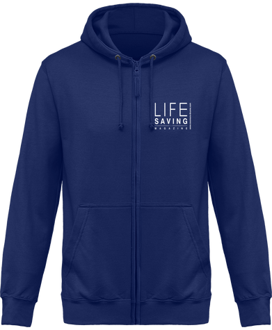 Sweat zippé à capuche homme, design blanc