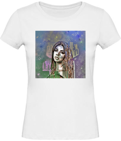 Tee shirt Bio Femme Inspire Plus. Visage 5 par Cartsandra B 