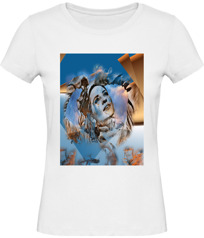 T-shirt Bio femme en single Jersey 100 % coton bio peigné ring-spun Visage 3 par Cartsandra B