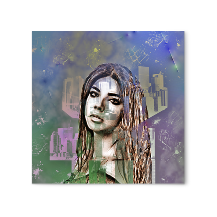 Tableau de décoration carré. Dimension 60*60 cm. Visage 5 par Carsandra B