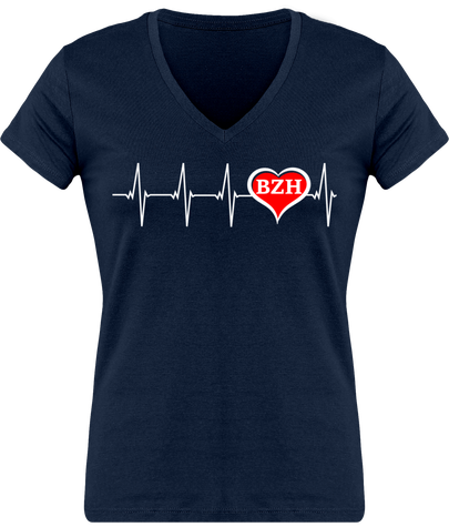 T Shirt Coeur de breizh motif Blanc