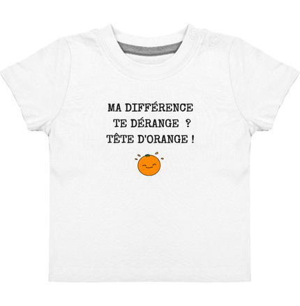 T-shirt - Ma différence te dérange tête d'orange - Bébé