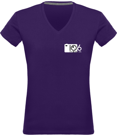 Tee-shirt femme logo blanc 10.6Media sur le coeur