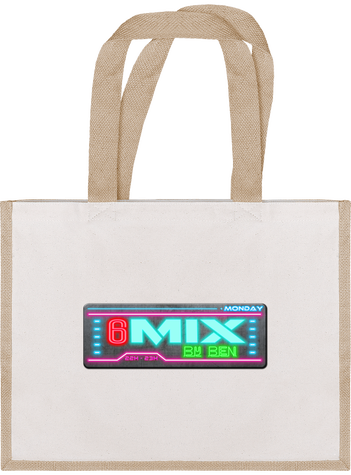 sac cabas en toile de Jute 6mix