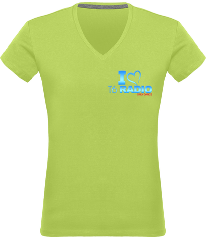 T-shirt Col V Femme I love T6 avant