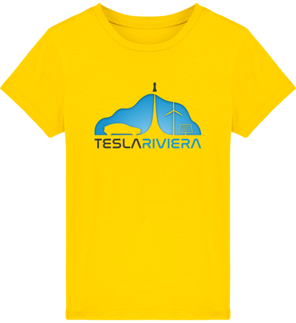 T shirt Bio Enfant logo blue shadow