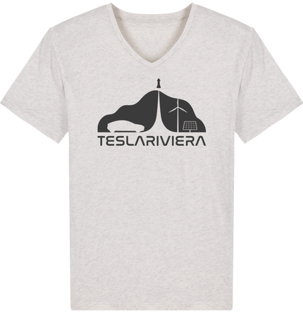 T-shirt col V 100% Bio Black logo